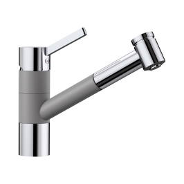 Hafele Table Mounted Pull-Out Kitchen Sink Mixer Blanco TIVO-S with Extractable Hand Shower Spout in Alu Metallic Finish