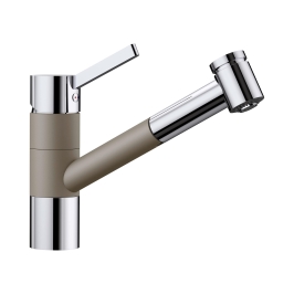 Hafele Table Mounted Pull-Out Kitchen Sink Mixer Blanco TIVO-S with Extractable Hand Shower Spout in Tartufo Finish