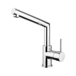 Hafele Table Mounted Pull-Out Kitchen Sink Mixer TRENTA with Extractable Hand Shower Spout in Brushed Chrome Finish