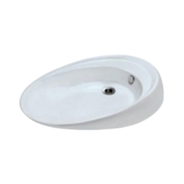 Artize Table Top Oval Shaped White Basin Area Travina TRS-WHT-57931
