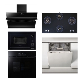 Whirlpool Chimney + Hob + Oven + Microwave + Dishwasher Combo WHCHOMD-01