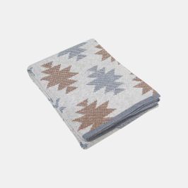 Star Multi Colour Cotton Knitted Throw Blanket (50 in x 66 in)