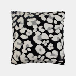 Stoney Black & White Cotton Knitted Decorative Cushion Cover (20 in x 20 in)