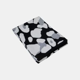 Stoney Black & White Cotton Knitted Throw Blanket (50 in x 66 in)