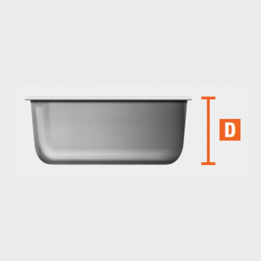 hafele stainless steel sink argento single bowl topaz r2418d(24 x 18 inches)-satin